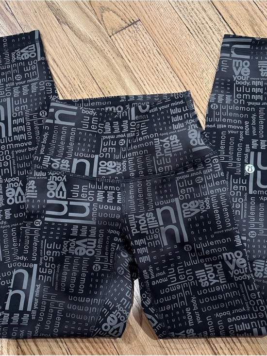 lululemon athletica Pants - Lululemon black logo word mark leggings size 2 excellent condition